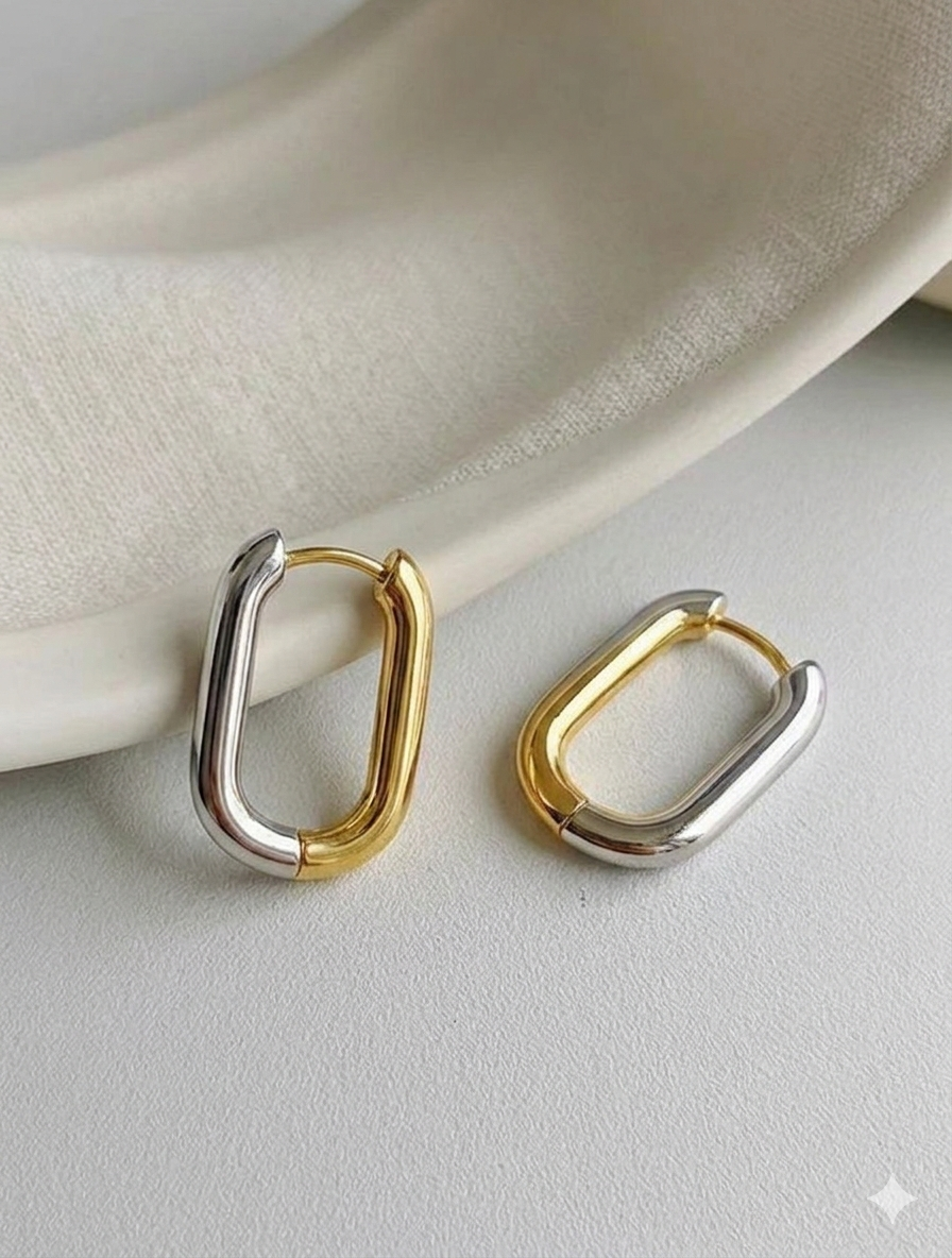 Argollas Bicolor en forma de U