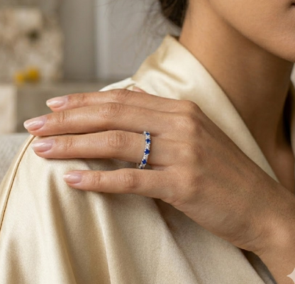 Anillo Piedra Plata Zafiro