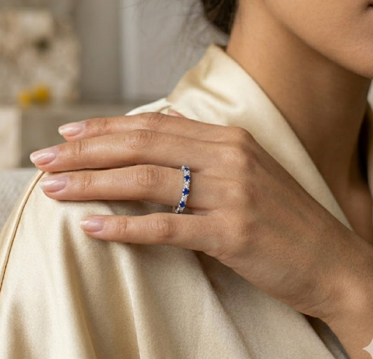 Anillo Piedra Plata Zafiro