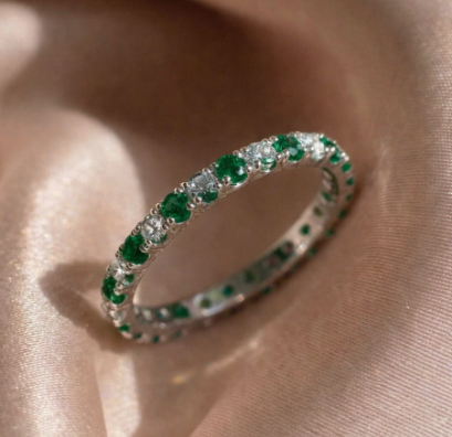Anillo Piedra Plata Verde