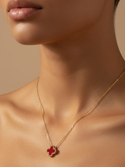 Collar Trébol Rojo