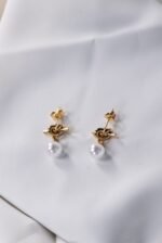 Aretes Lazo de Amor con Perla